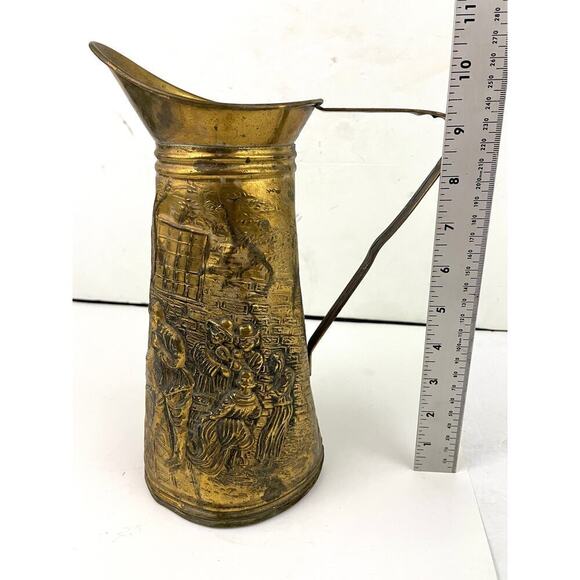 Antique ELPEC England Embossed Brass Decorative Pitcher Stamped - Picture 10 of 10